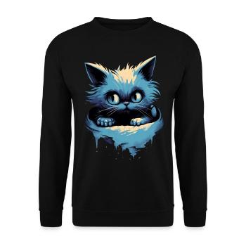 Mystisches Kätzchen Fantasy Magisch Süße Katze - Unisex Pullover - Schwarz - Vorne - Alina (178cm) & Michal (187cm)