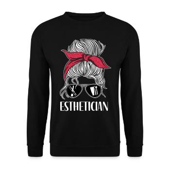 Cute Licensed Esthetician Skincare - Unisex Pullover - Schwarz - Vorne - Alina (178cm) & Michal (187cm)