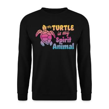 Sea Turtle Tortoise Watercolor My - Unisex Sweatshirt - black - Front - Alina (178cm) & Michal (187cm)