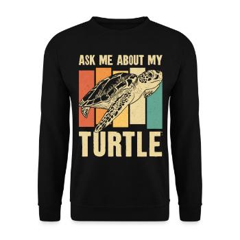 Sea Turtle Tortoise Retro Vintage - Sweat-shirt Unisexe - noir - Devant - Alina (178cm) & Michal (187cm)
