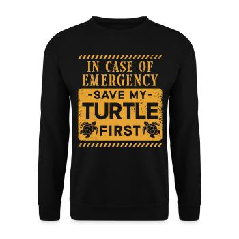 Tortue de mer en cas de - Sweat-shirt Unisexe - noir - Devant - Alina (178cm) & Michal (187cm)