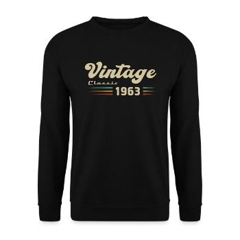 1963 Birthday Vintage Classic - Unisex Sweatshirt - black - Front - Alina (178cm) & Michal (187cm)
