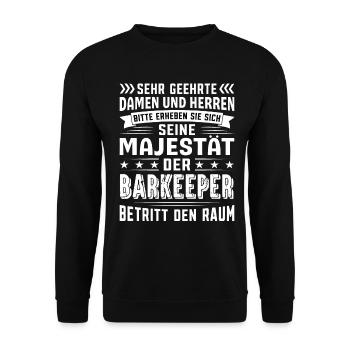 Barkeeper Geburtstag Barkeeper Sprüche Barkeeper - Unisex Pullover - Schwarz - Vorne - Alina (178cm) & Michal (187cm)