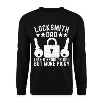 Schlüsseldienst Locksmith Dietrich - Unisex Pullover - Schwarz - Vorne - Alina (178cm) & Michal (187cm)