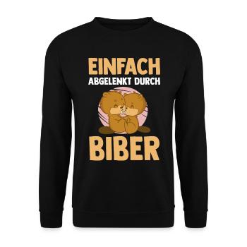 Nagetier Biberliebhaber Biber - Unisex Pullover - Schwarz - Vorne - Alina (178cm) & Michal (187cm)