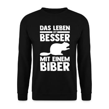 Nagetier Biberliebhaber Biber - Unisex Pullover - Schwarz - Vorne - Alina (178cm) & Michal (187cm)