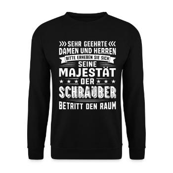Schrauber Geburtstag Schrauber Sprüche Schrauber - Unisex Pullover - Schwarz - Vorne - Alina (178cm) & Michal (187cm)