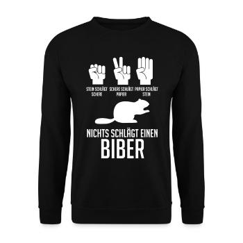 Nagetier Biberliebhaber Biber - Unisex Pullover - Schwarz - Vorne - Alina (178cm) & Michal (187cm)