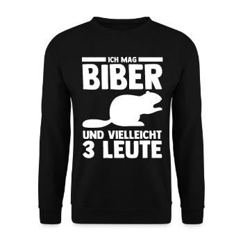 Nagetier Biberliebhaber Biber - Unisex Pullover - Schwarz - Vorne - Alina (178cm) & Michal (187cm)