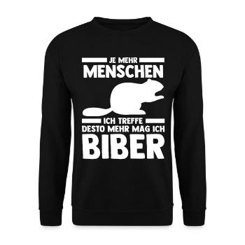 Nagetier Biberliebhaber Biber - Unisex Pullover - Schwarz - Vorne - Alina (178cm) & Michal (187cm)