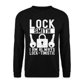 Schlüsseldienst Locksmith Dietrich - Unisex Pullover - Schwarz - Vorne - Alina (178cm) & Michal (187cm)