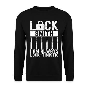 Schlüsseldienst Locksmith Dietrich - Unisex Pullover - Schwarz - Vorne - Alina (178cm) & Michal (187cm)
