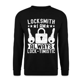 Schlüsseldienst Locksmith Dietrich - Unisex Pullover - Schwarz - Vorne - Alina (178cm) & Michal (187cm)