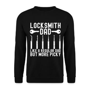 Schlüsseldienst Locksmith Dietrich - Unisex Pullover - Schwarz - Vorne - Alina (178cm) & Michal (187cm)