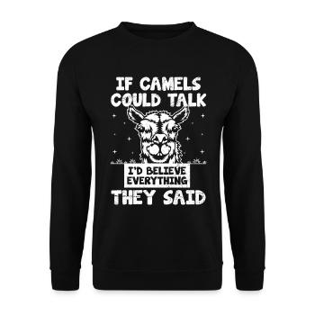 chameau-amoureux-désert-animal-faune - Sweat-shirt Unisexe - noir - Devant - Alina (178cm) & Michal (187cm)