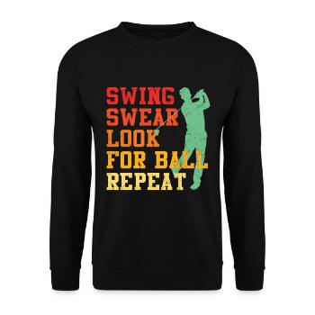 Swing Swear Look For Ball Repeat Golfer Golf - Unisex Sweatshirt - black - Front - Alina (178cm) & Michal (187cm)