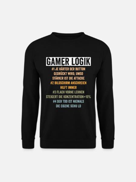 Gamer Logik Gaming Zocken - Unisex Pullover - Schwarz