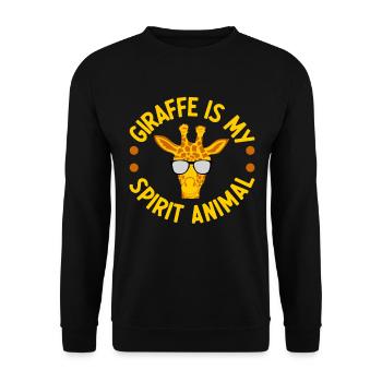 La girafe est mon animal de pouvoir, gardien de zoo, gardien de zoo - Sweat-shirt Unisexe - noir - Devant - Alina (178cm) & Michal (187cm)