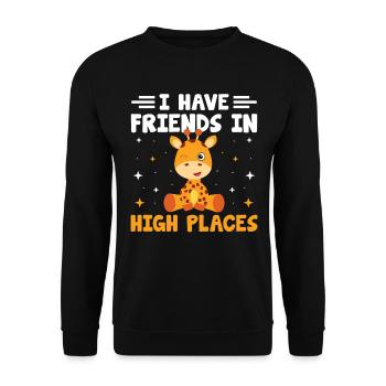 Giraffe Lover Zoo Zookeeper Zookeeper - Unisex Sweatshirt - black - Front - Alina (178cm) & Michal (187cm)