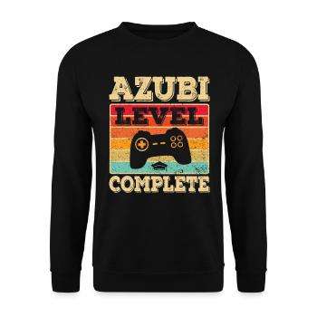 Ausbildung bestanden Azubi Auszubildender Abschluß - Unisex Pullover - Schwarz - Vorne - Alina (178cm) & Michal (187cm)