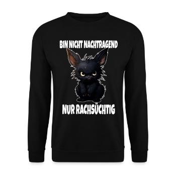 Nicht Nachtragend Nur Rachsüchtig Schwarzer Hase - Unisex Pullover - Schwarz - Vorne - Alina (178cm) & Michal (187cm)
