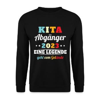 Kita Abgänger 2023 Schule Kind Schule - Unisex Pullover - Schwarz - Vorne - Alina (178cm) & Michal (187cm)