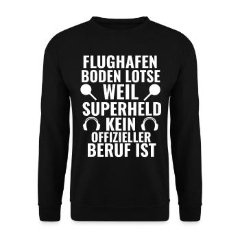 Flughafen Bodenlotse Marshaller Beruf Luftfahrt - Unisex Pullover - Schwarz - Vorne - Alina (178cm) & Michal (187cm)