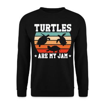 Sea Turtle Tortoise Retro Vintage - Sweat-shirt Unisexe - noir - Devant - Alina (178cm) & Michal (187cm)