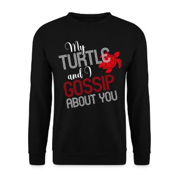 Tortue de mer Tortue Ma Tortue et - Sweat-shirt Unisexe - noir - Devant - Alina (178cm) & Michal (187cm)