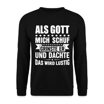 Lustige Sprüche - Unisex Pullover - Schwarz - Vorne - Alina (178cm) & Michal (187cm)