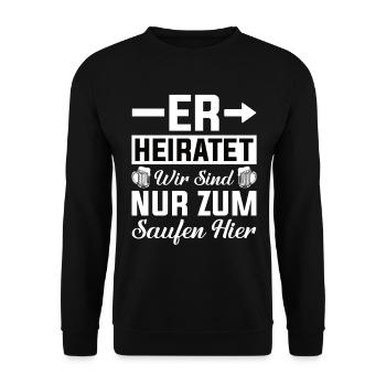 Junggesellenabschied Mann - Unisex Pullover - Schwarz - Vorne - Alina (178cm) & Michal (187cm)