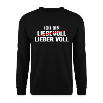 Mallorca - Ich Bin Lieber Voll - Mallorca Party - Unisex Pullover - Schwarz - Vorne - Alina (178cm) & Michal (187cm)