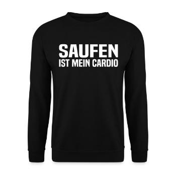 Saufen Ist Mein Cardio - Mallorca Party - Unisex Pullover - Schwarz - Vorne - Alina (178cm) & Michal (187cm)