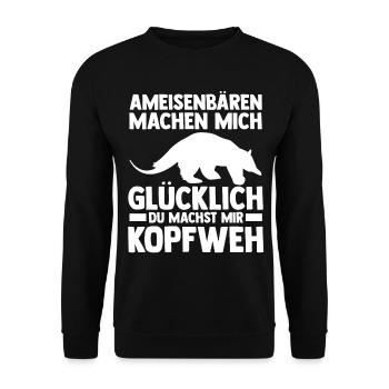 Ameisenbär - Unisex Pullover - Schwarz - Vorne - Alina (178cm) & Michal (187cm)