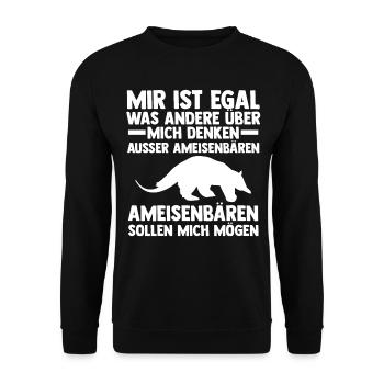 Ameisenbär - Unisex Pullover - Schwarz - Vorne - Alina (178cm) & Michal (187cm)