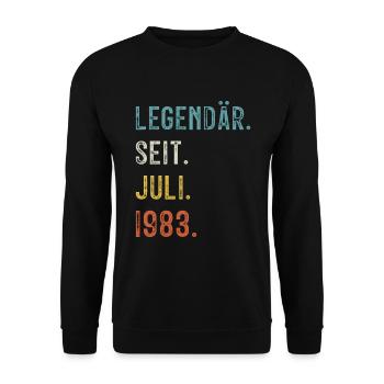 40 Geburtstag 40 Jahre Legendär Seit Juli 1983 - Unisex Pullover - Schwarz - Vorne - Alina (178cm) & Michal (187cm)