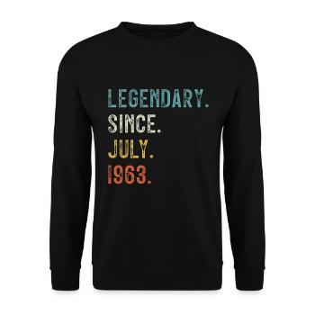 60 Geburtstag 60 Jahre Legendär seit Juli 1963 - Unisex Pullover - Schwarz - Vorne - Alina (178cm) & Michal (187cm)