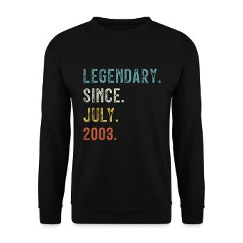 20 Anniversaire 20 ans Légendaire depuis juillet 2003 - Sweat-shirt Unisexe - noir - Devant - Alina (178cm) & Michal (187cm)
