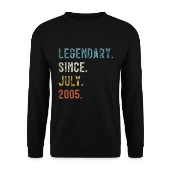 18 Birthday 18 years Legendary since July 2005 - Unisex Sweatshirt - black - Front - Alina (178cm) & Michal (187cm)