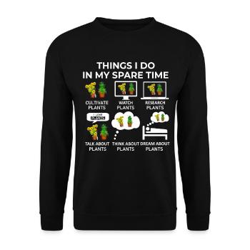 Things I Do In My Spare Time - Plants - Unisex Sweatshirt - black - Front - Alina (178cm) & Michal (187cm)