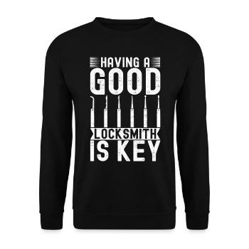Schlüsseldienst Locksmith Dietrich - Unisex Sweatshirt - black - Front - Alina (178cm) & Michal (187cm)