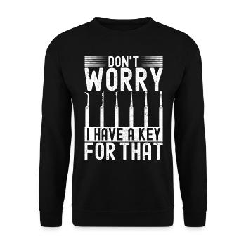 Schlüsseldienst Locksmith Dietrich - Unisex Sweatshirt - black - Front - Alina (178cm) & Michal (187cm)