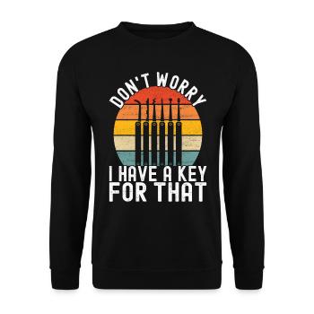 Schlüsseldienst Locksmith Dietrich - Unisex Pullover - Schwarz - Vorne - Alina (178cm) & Michal (187cm)