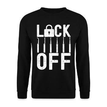 Schlüsseldienst Locksmith Dietrich - Unisex Sweatshirt - black - Front - Alina (178cm) & Michal (187cm)
