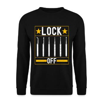 Schlüsseldienst Locksmith Dietrich - Unisex Pullover - Schwarz - Vorne - Alina (178cm) & Michal (187cm)