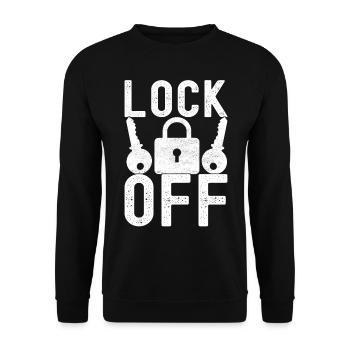 Schlüsseldienst Locksmith Dietrich - Unisex Pullover - Schwarz - Vorne - Alina (178cm) & Michal (187cm)