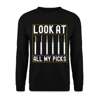 Schlüsseldienst Serrurier Dietrich - Sweat-shirt Unisexe - noir - Devant - Alina (178cm) & Michal (187cm)