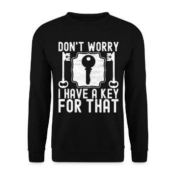 Schlüsseldienst Locksmith Dietrich - Unisex Pullover - Schwarz - Vorne - Alina (178cm) & Michal (187cm)