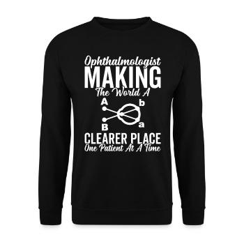 Ophthalmologist makes the world clearer opticians - Unisex Sweatshirt - black - Front - Alina (178cm) & Michal (187cm)