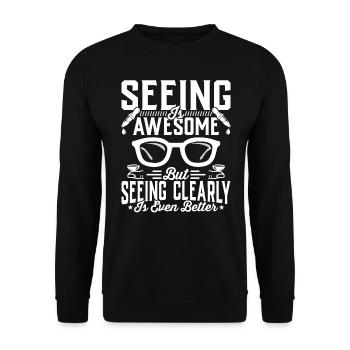 Ophthalmologist clear vision optometrist ophthalmology - Unisex Sweatshirt - black - Front - Alina (178cm) & Michal (187cm)